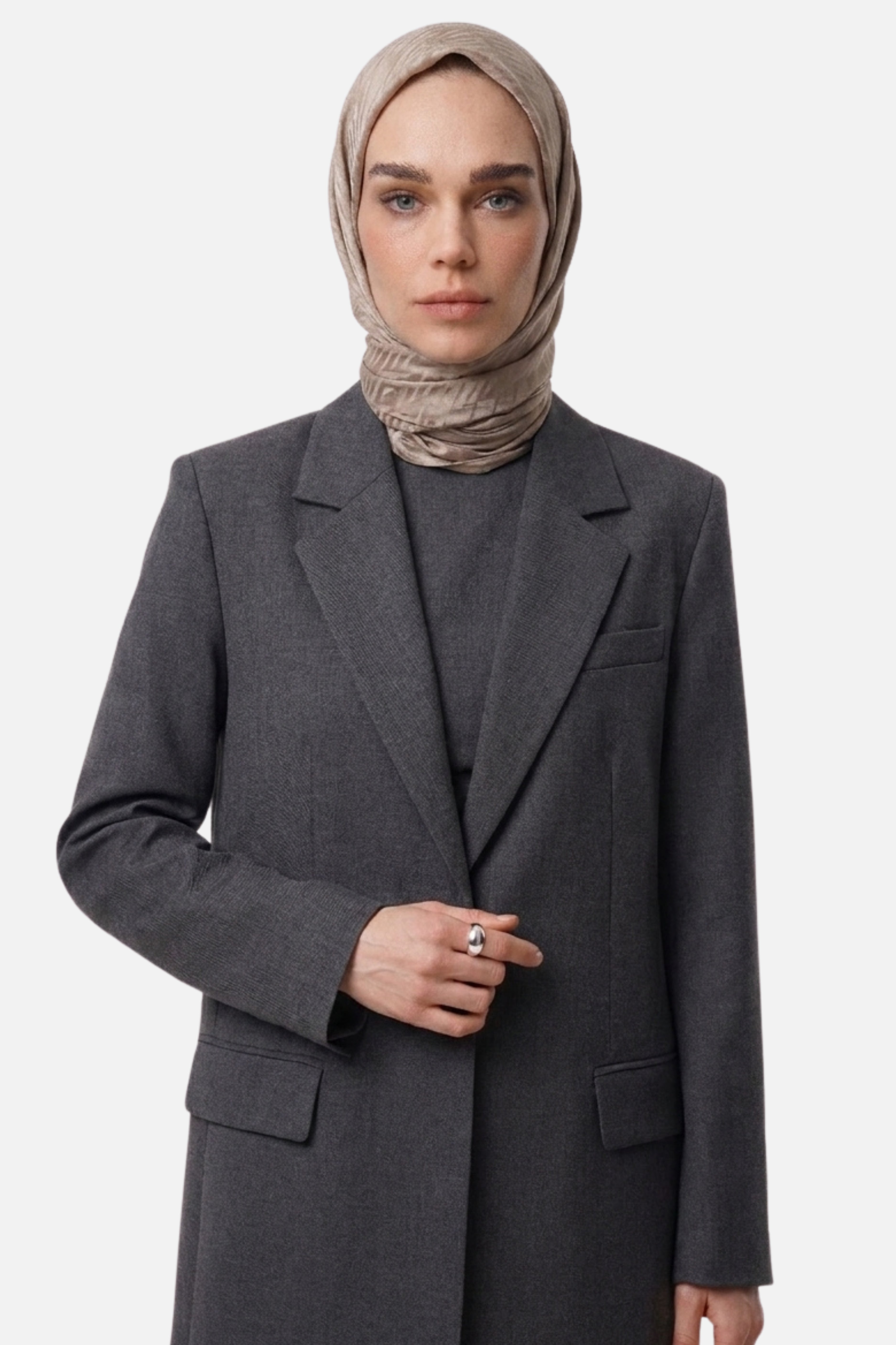 Grove Pattern Ayrobin Jacquard Scarf - Beige