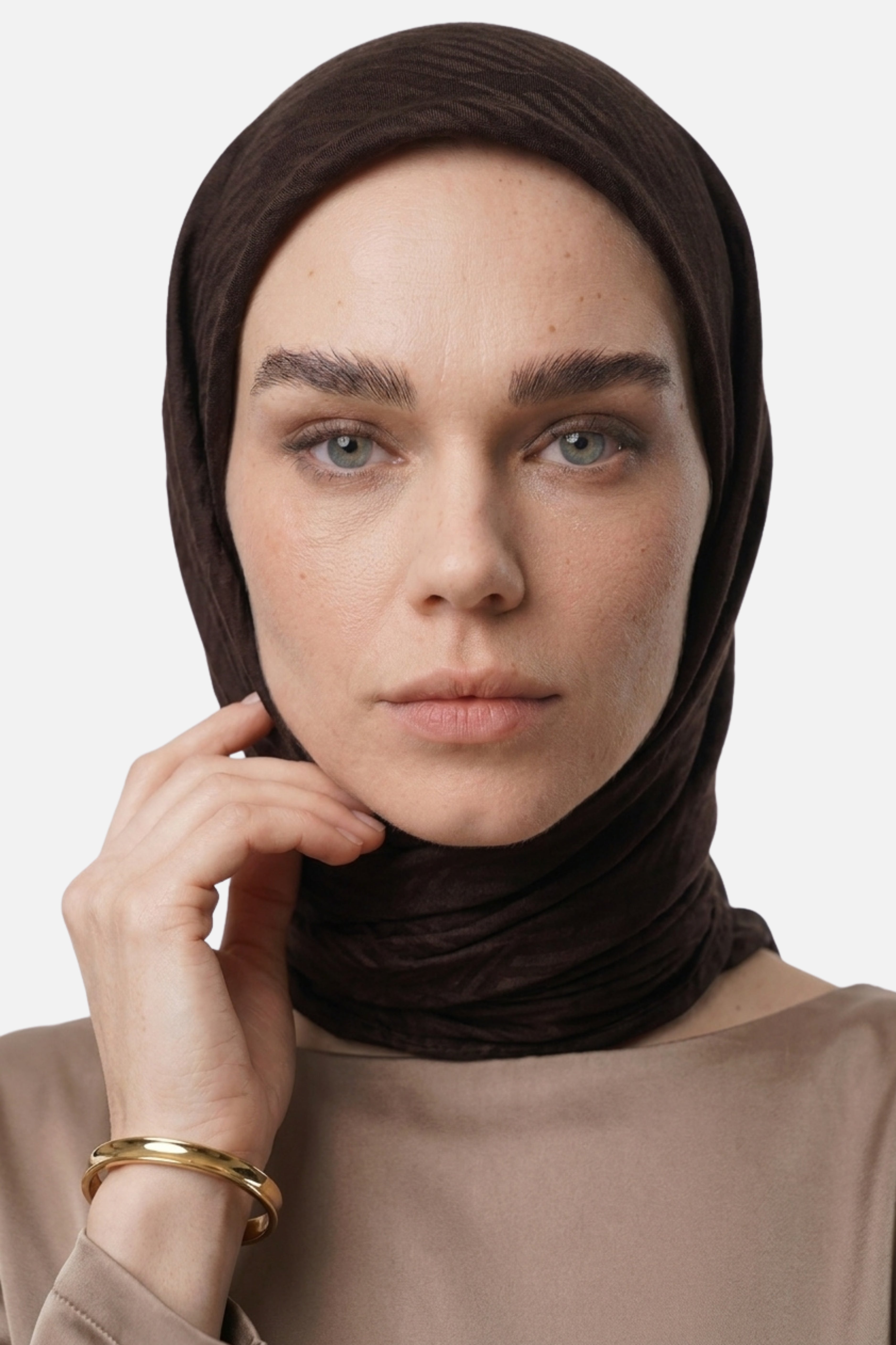 Grove Pattern Ayrobin Jacquard Scarf - Bitter