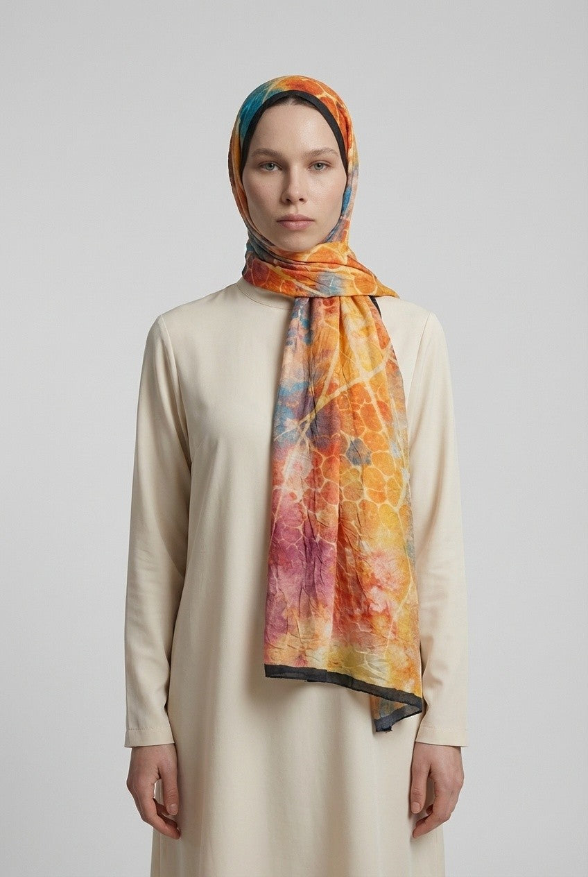 Zen Pattern Neo Crash Shawl - Yellow