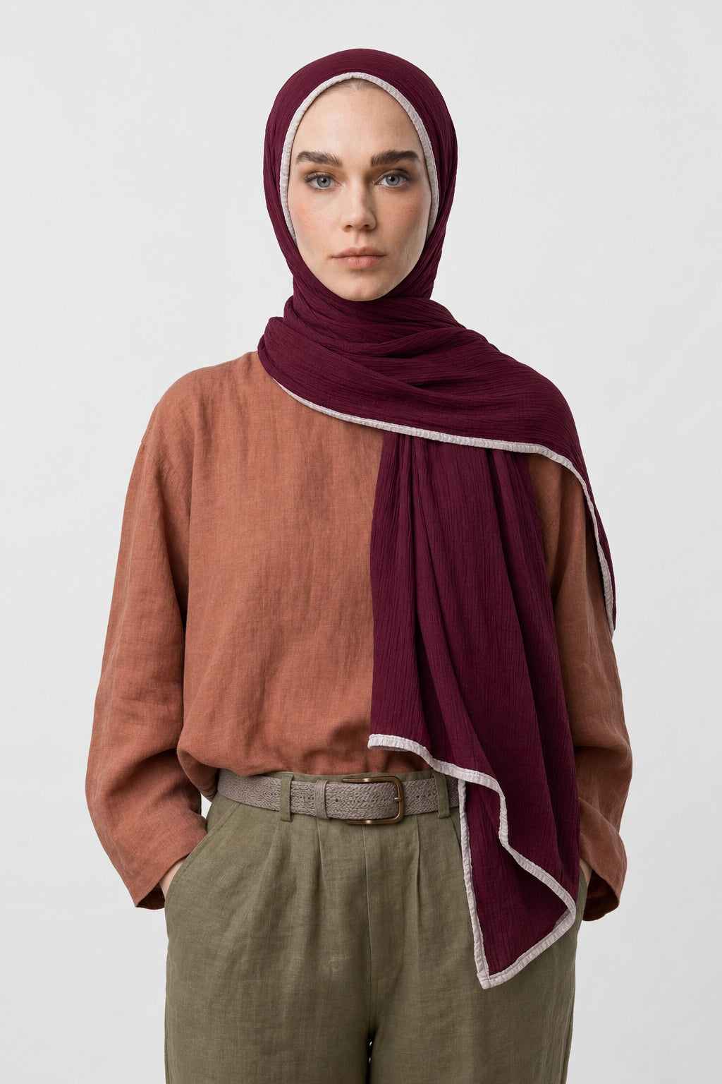 Muslin Shawl - Dark Burgundy