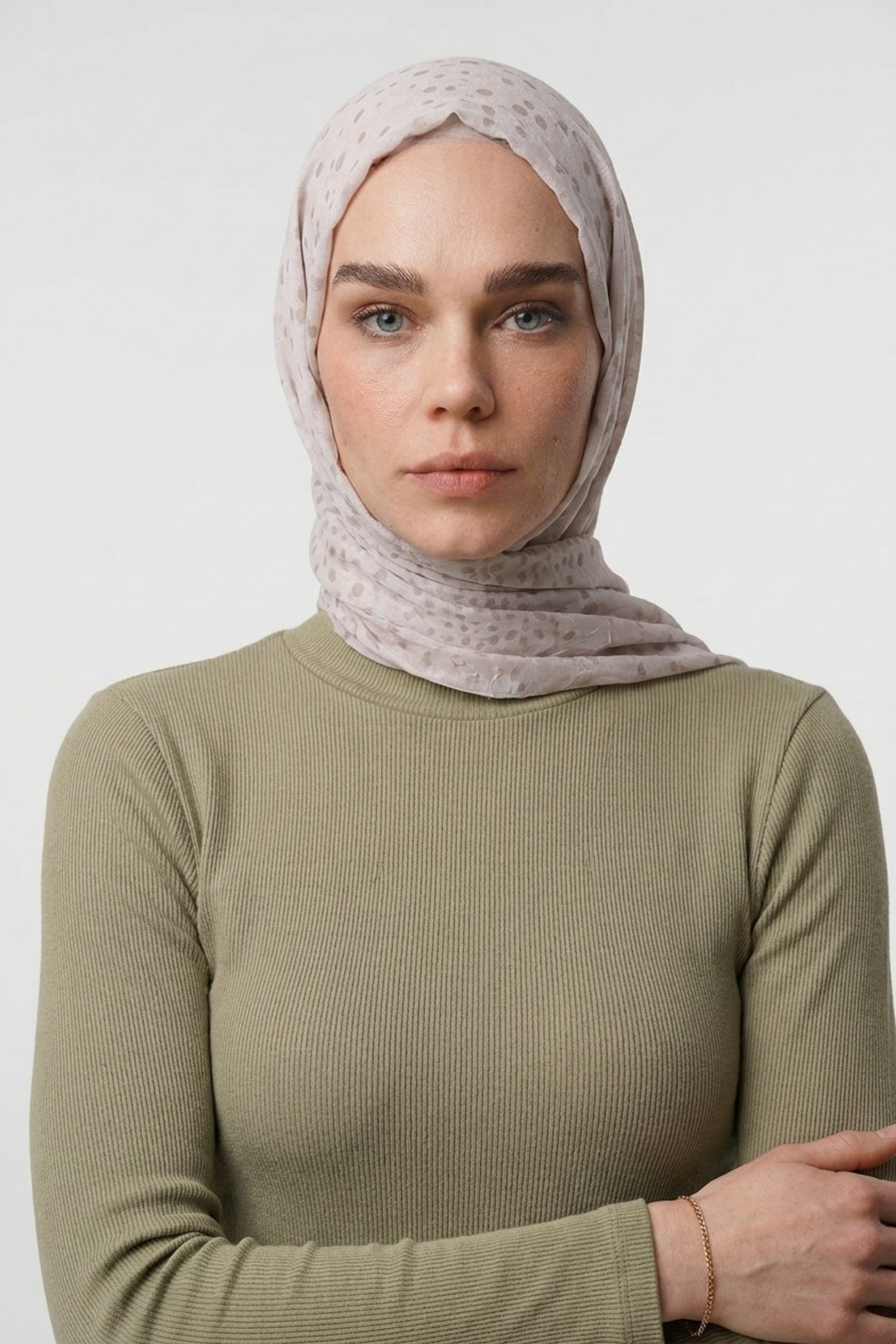 Leris Pattern Neo Crash Shawl - Stone Color