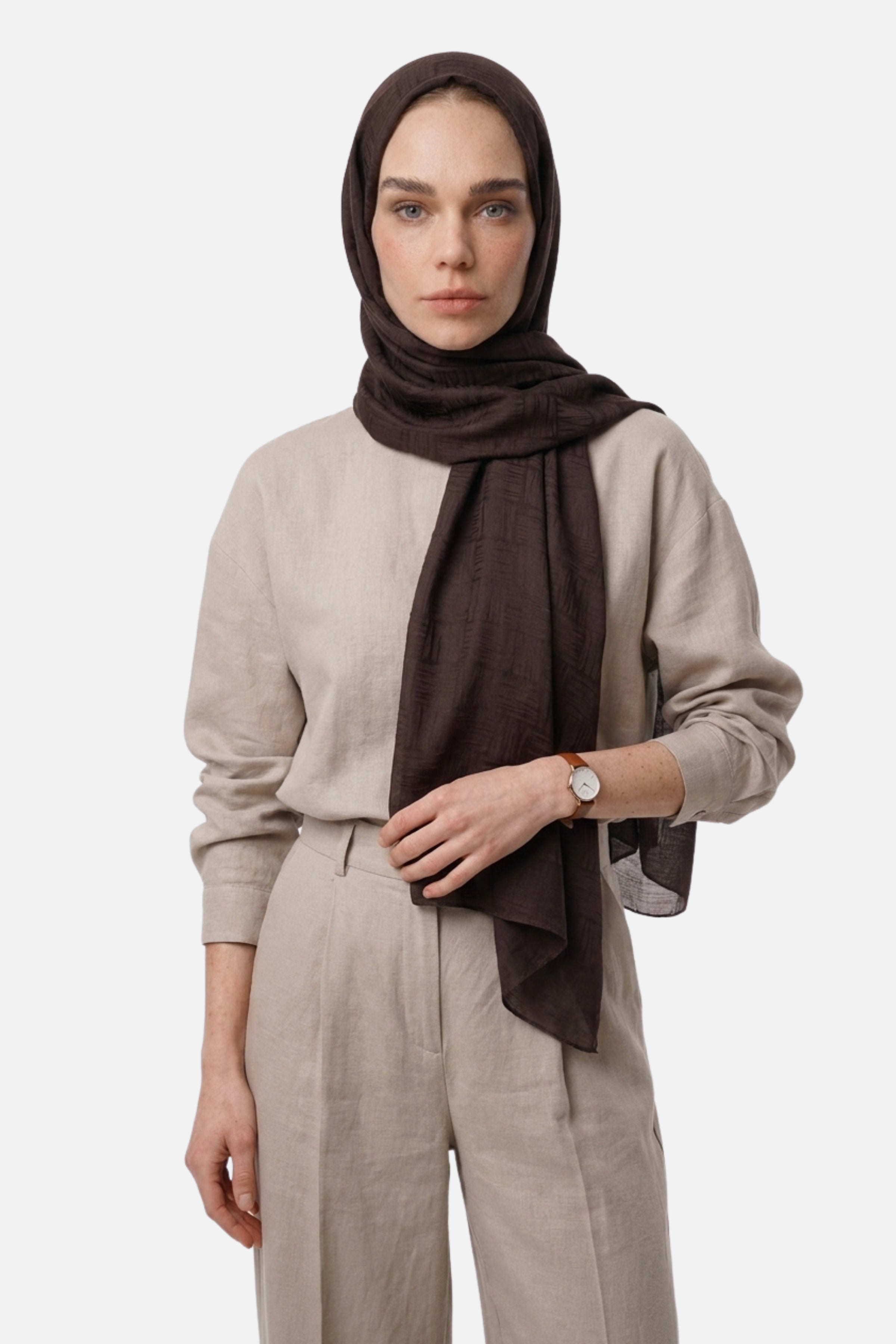 Noria Patterned Aerobin Jacquard Shawl
