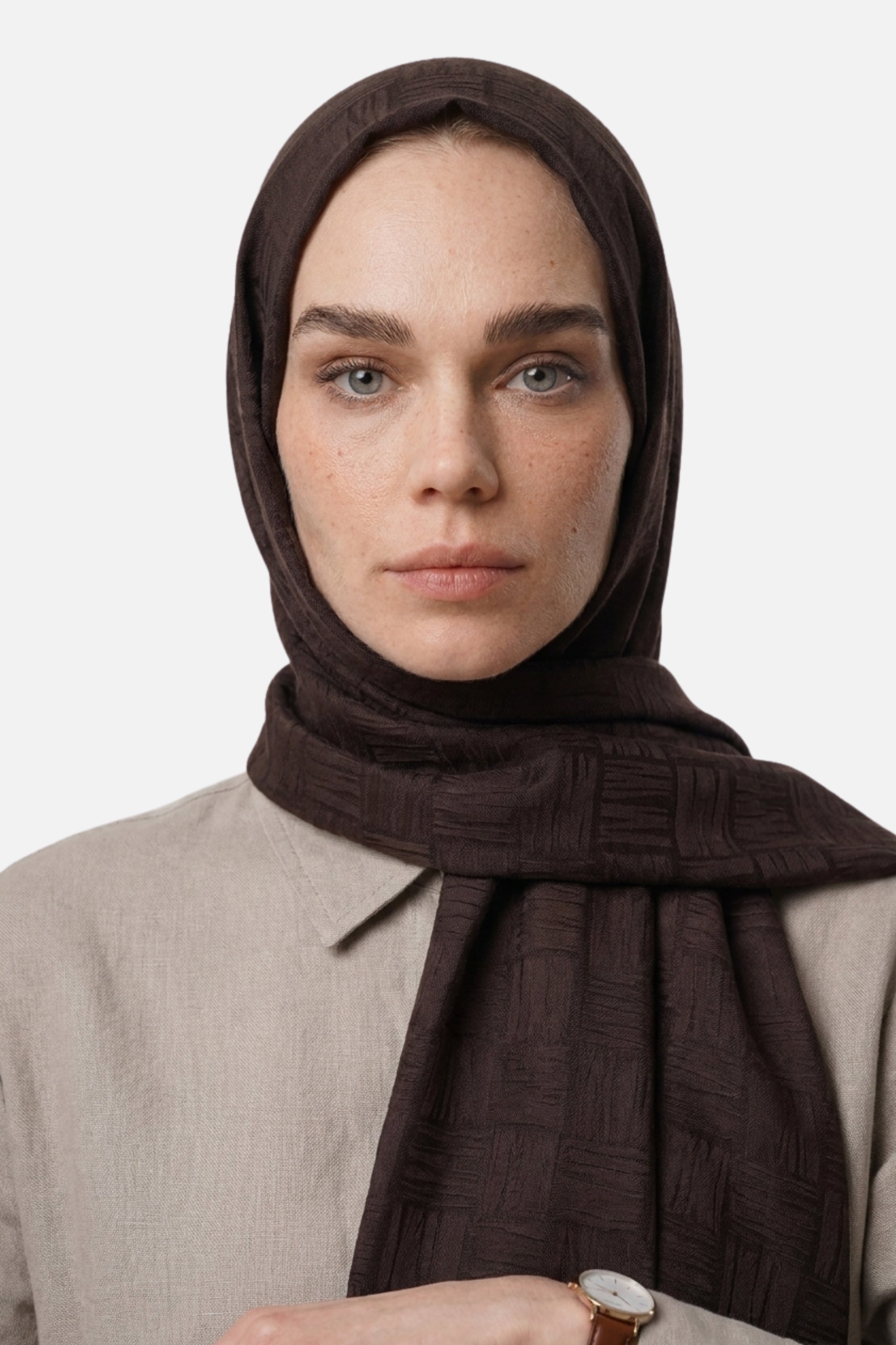 Noria Patterned Aerobin Jacquard Shawl