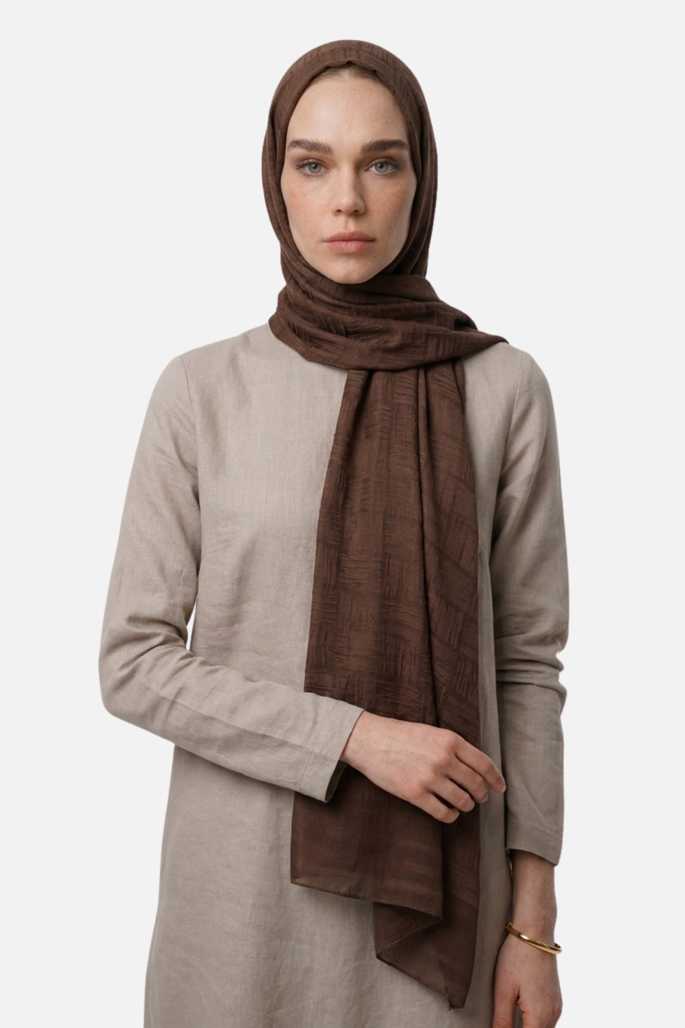 Noria Patterned Aerobin Jacquard Shawl