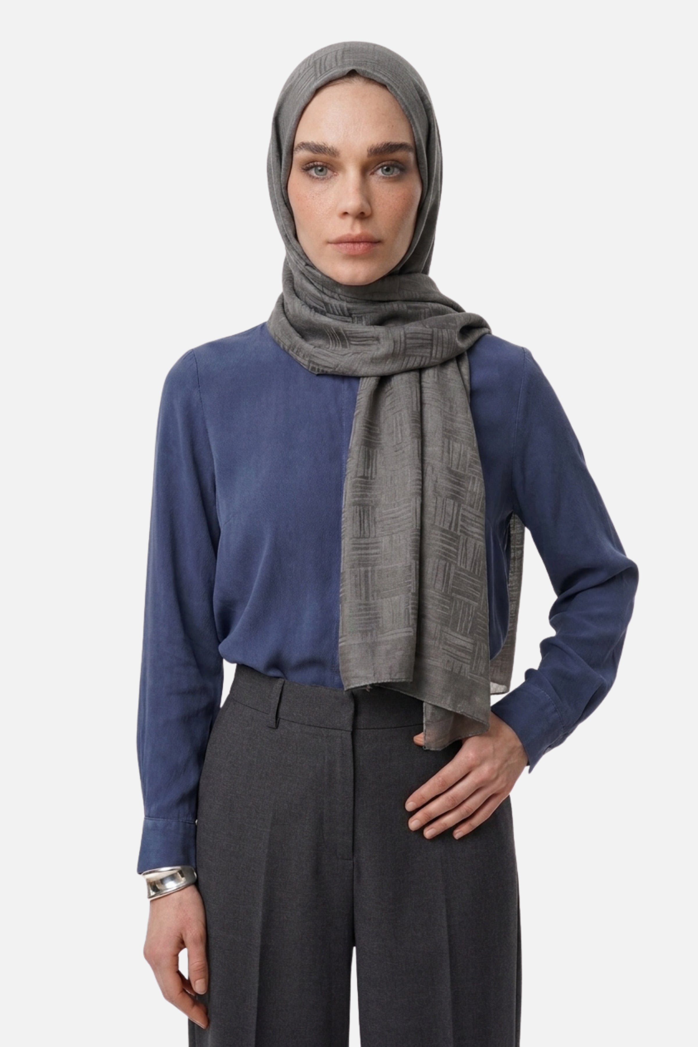Noria Patterned Aerobin Jacquard Shawl