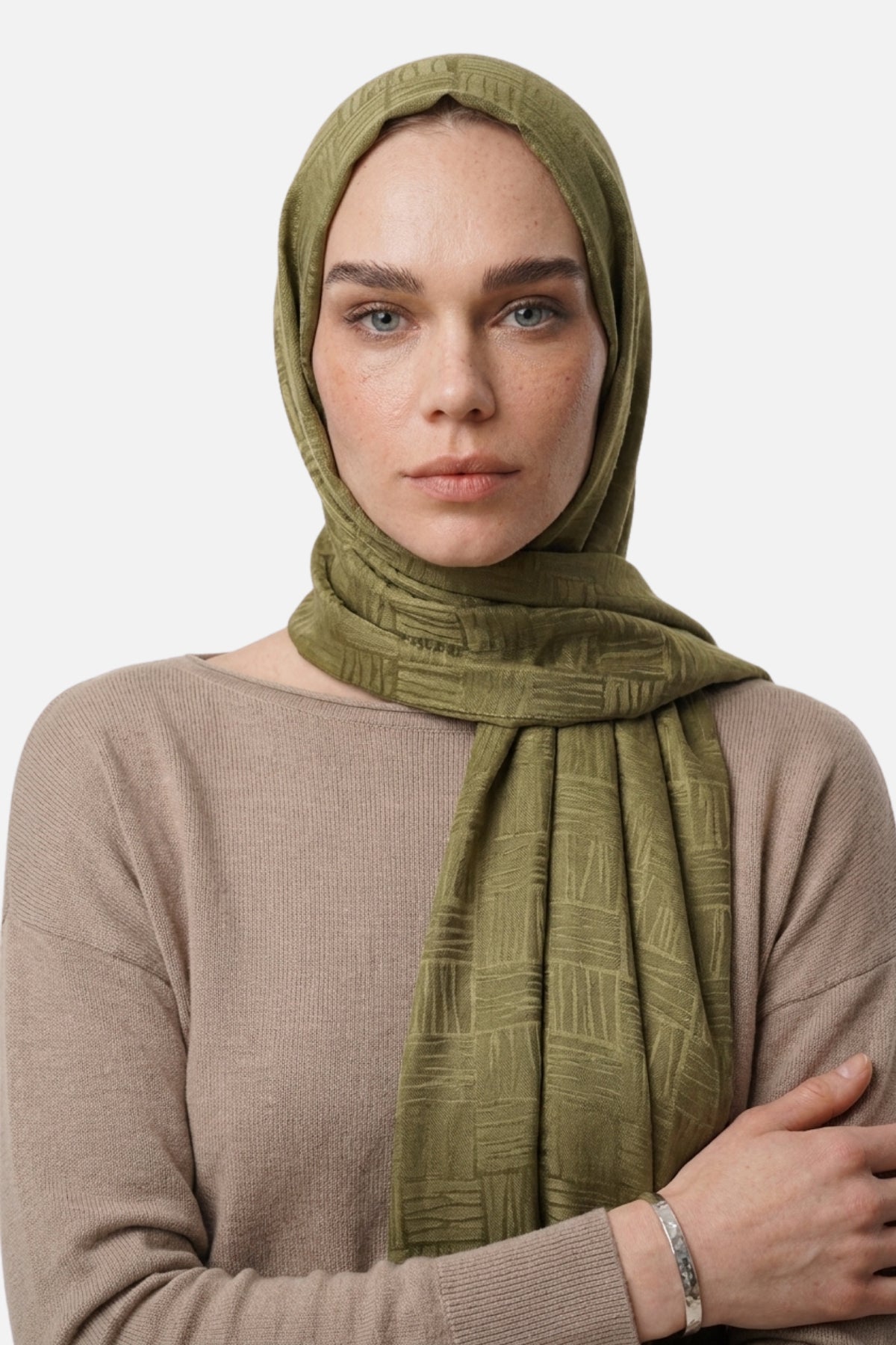 Noria Patterned Aerobin Jacquard Shawl