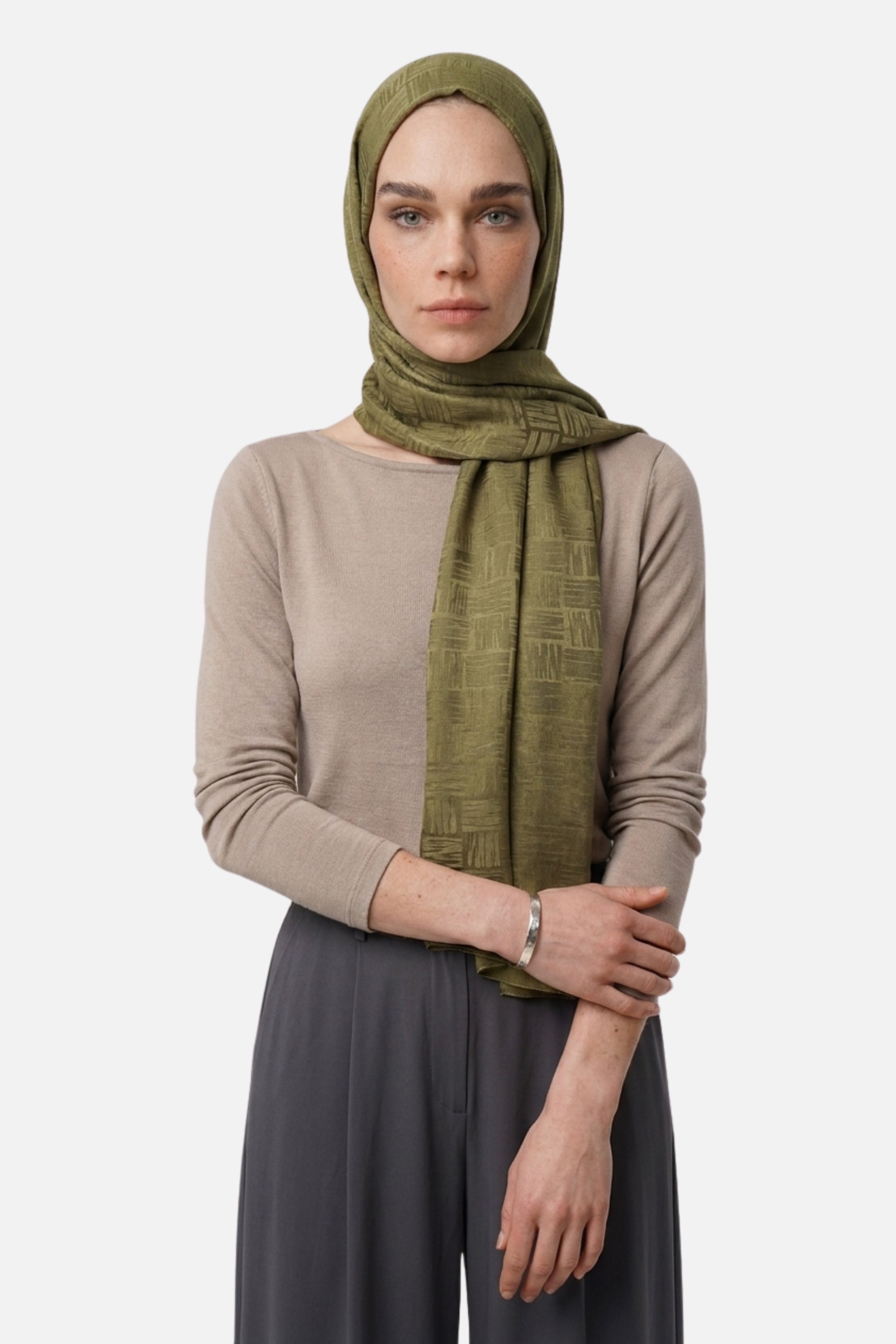 Noria Patterned Aerobin Jacquard Shawl