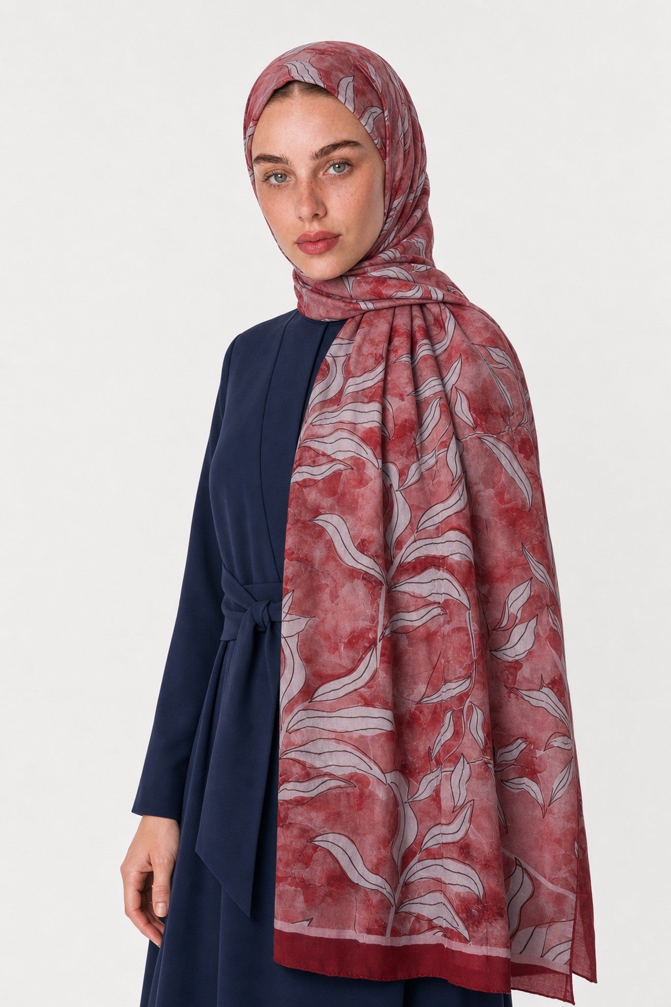 Frond Design Neo Crash Shawl - Burgundy
