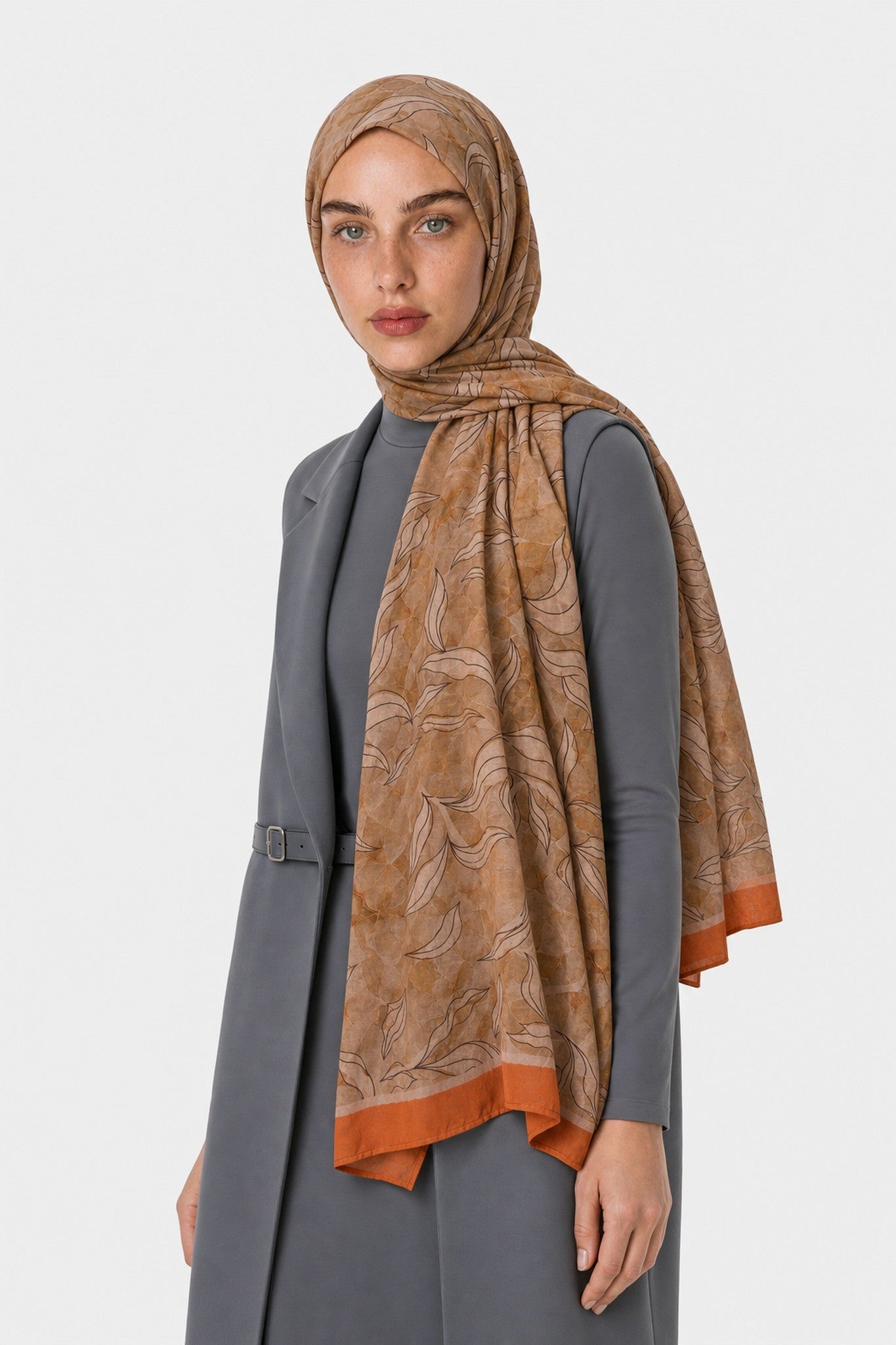 Frond Design Neo Crash Shawl - Orange