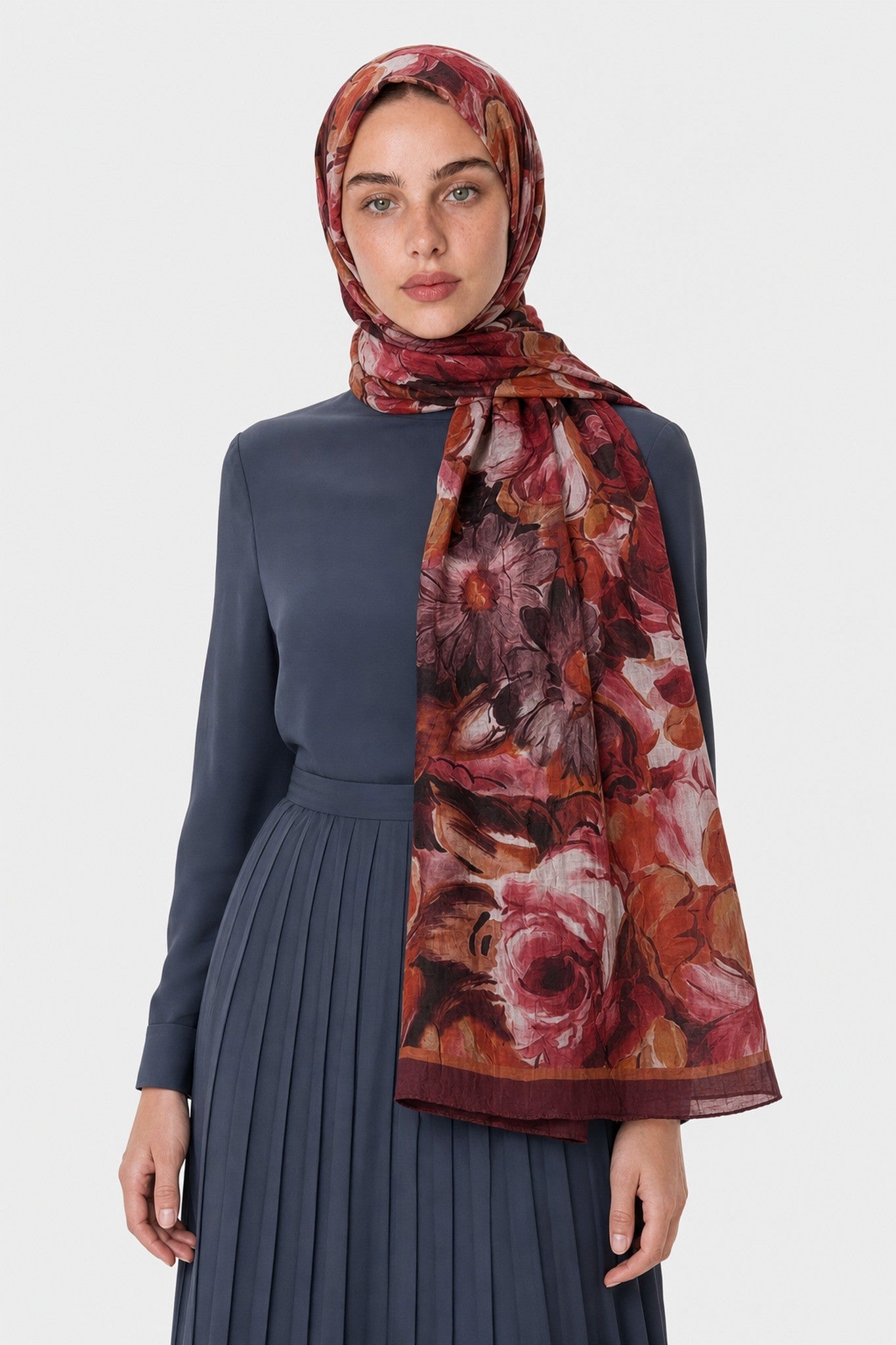Rossel Design Neo Crash Shawl - Burgundy