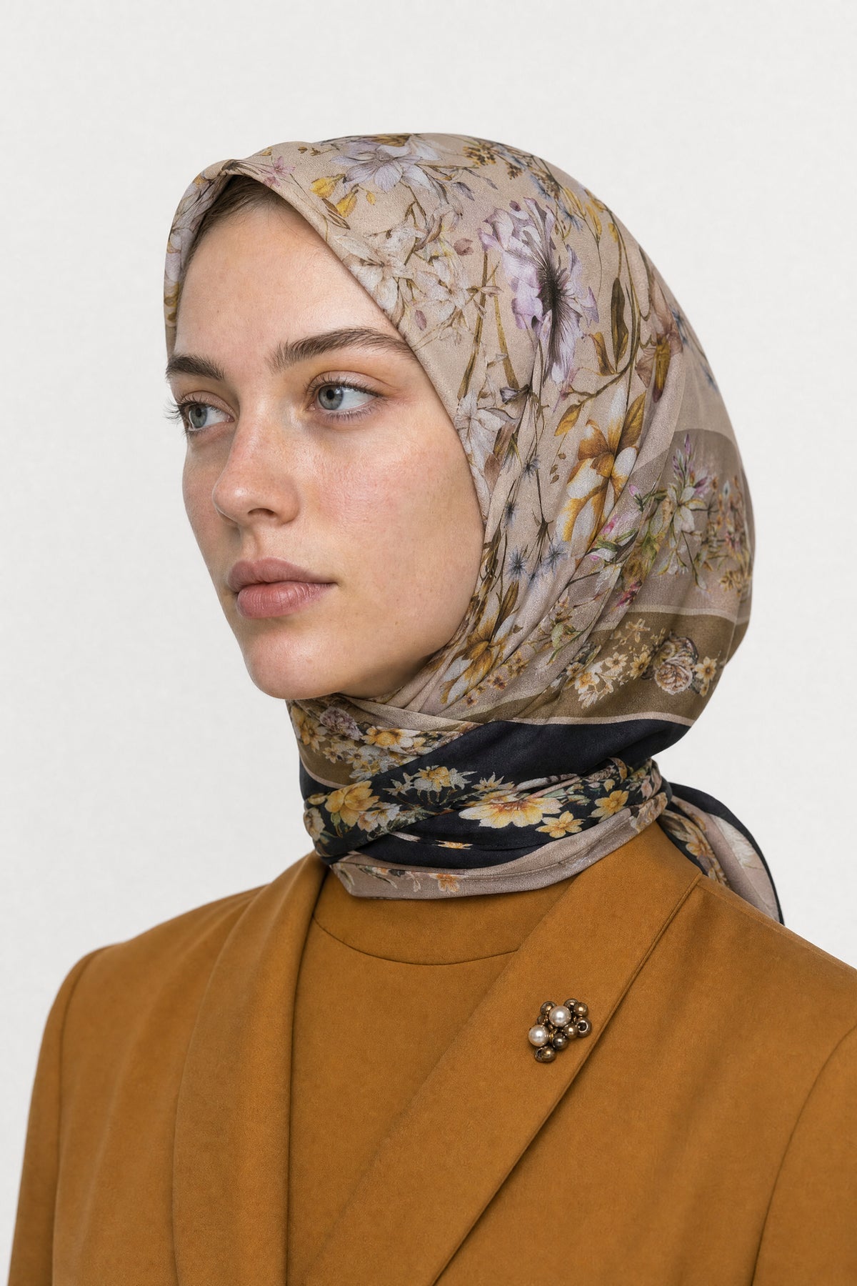 Orlienne Desen Organik Eşarp - Siyah