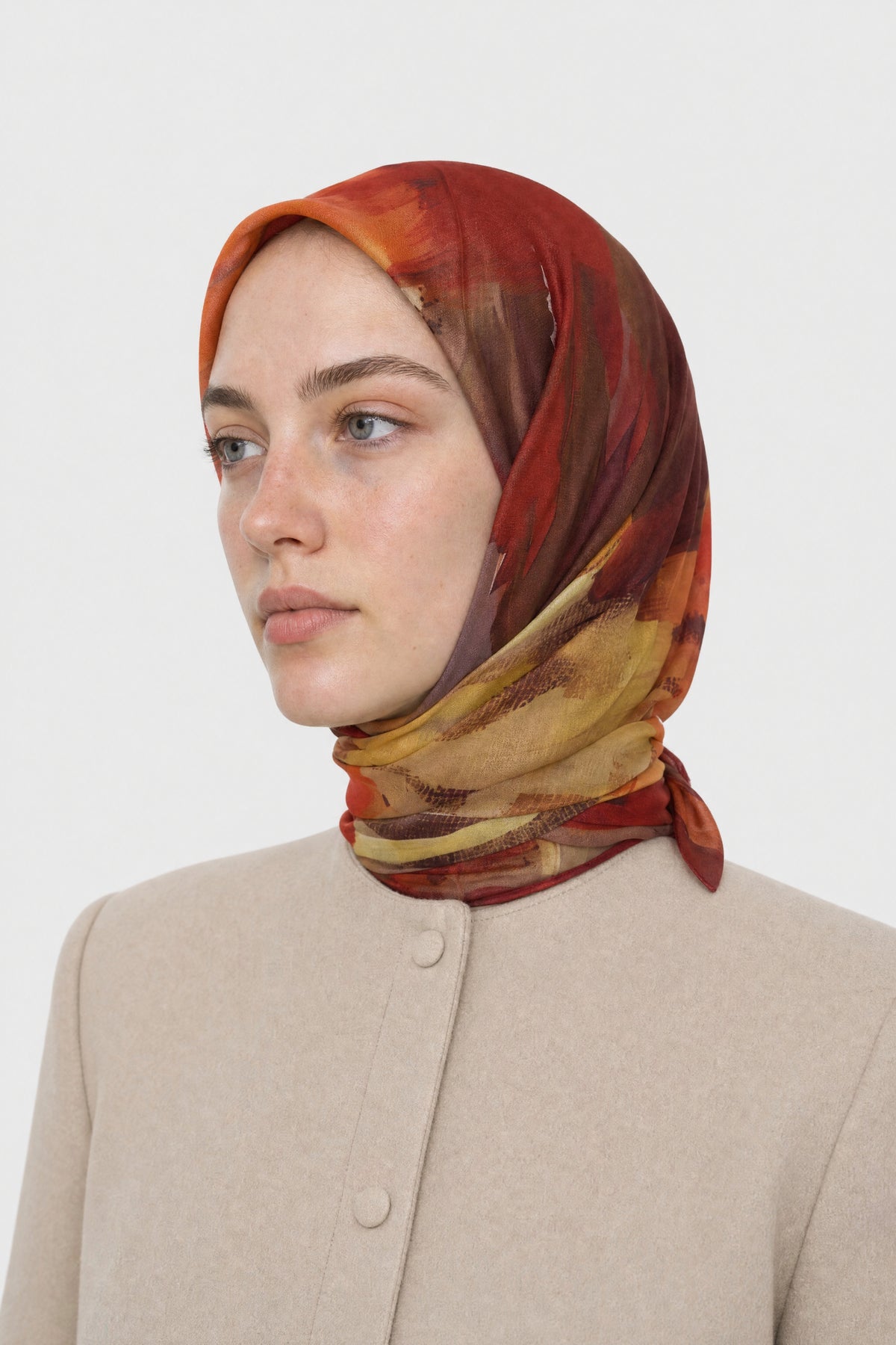 Ruby Desen Organik Eşarp - Bordo