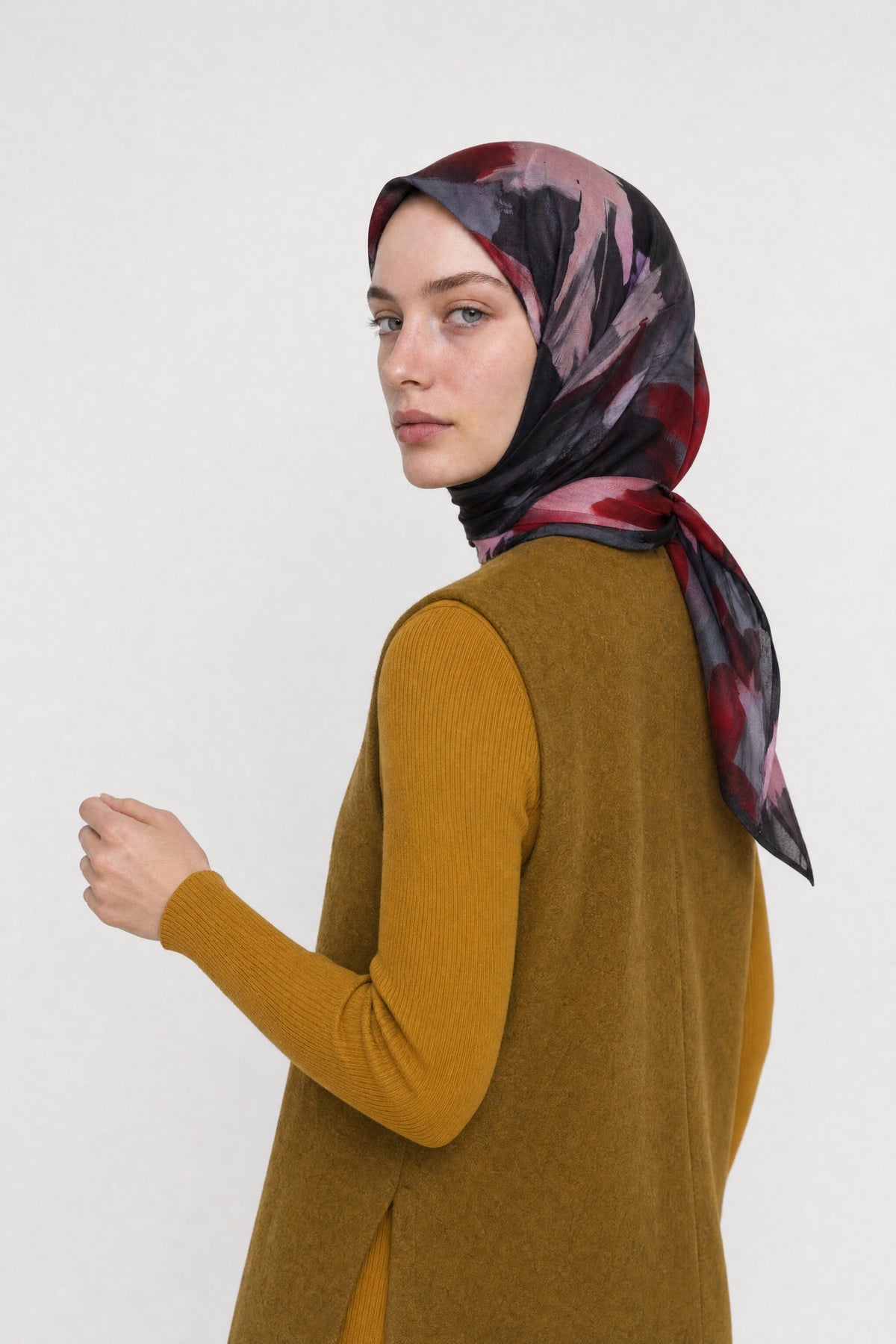 Ruby Desen Aria Eşarp - Siyah
