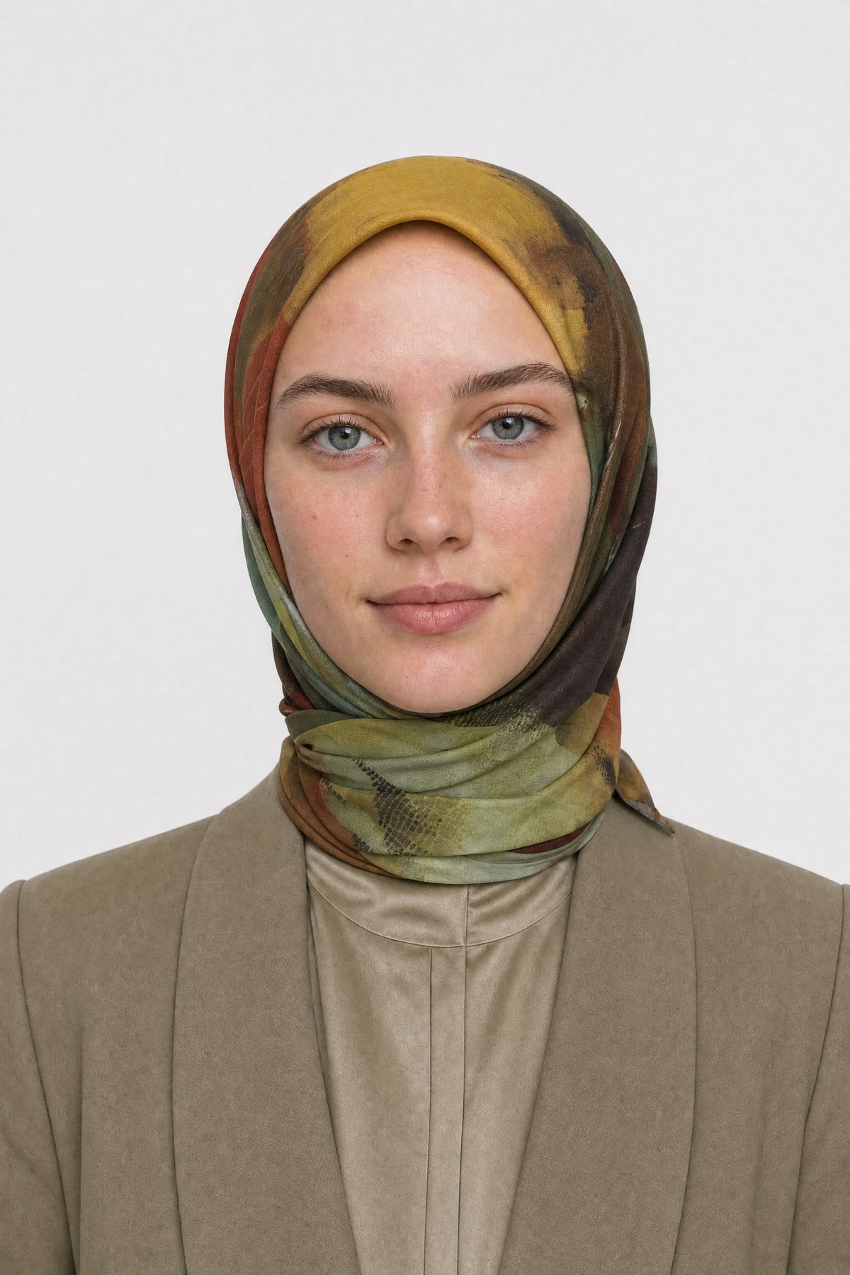 Ruby Desen Organik Eşarp - Haki