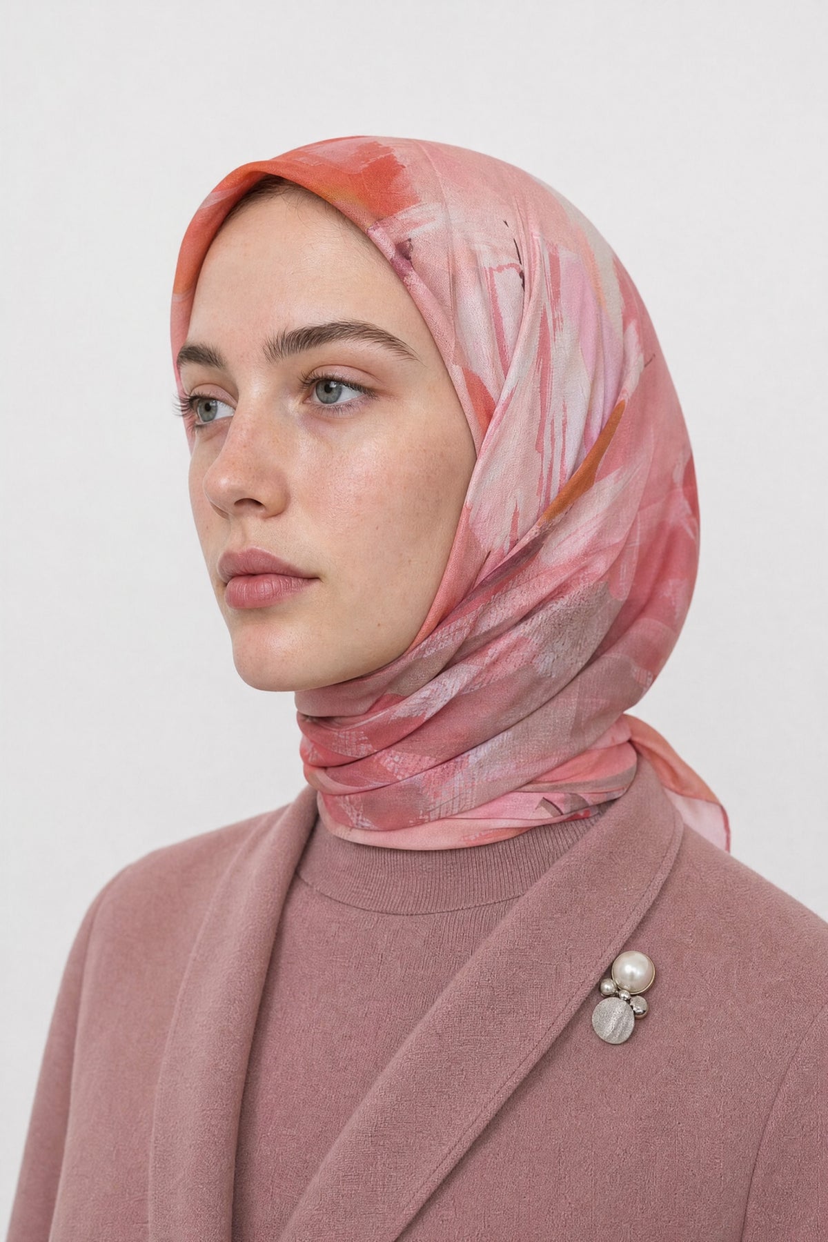 Ruby Desen Organik Eşarp - Pembe