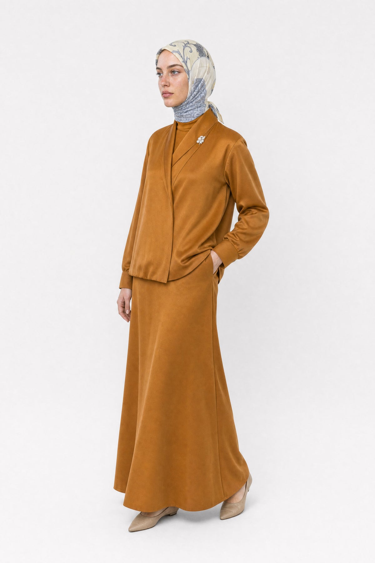 Veil Desen Organik Eşarp - Lemon