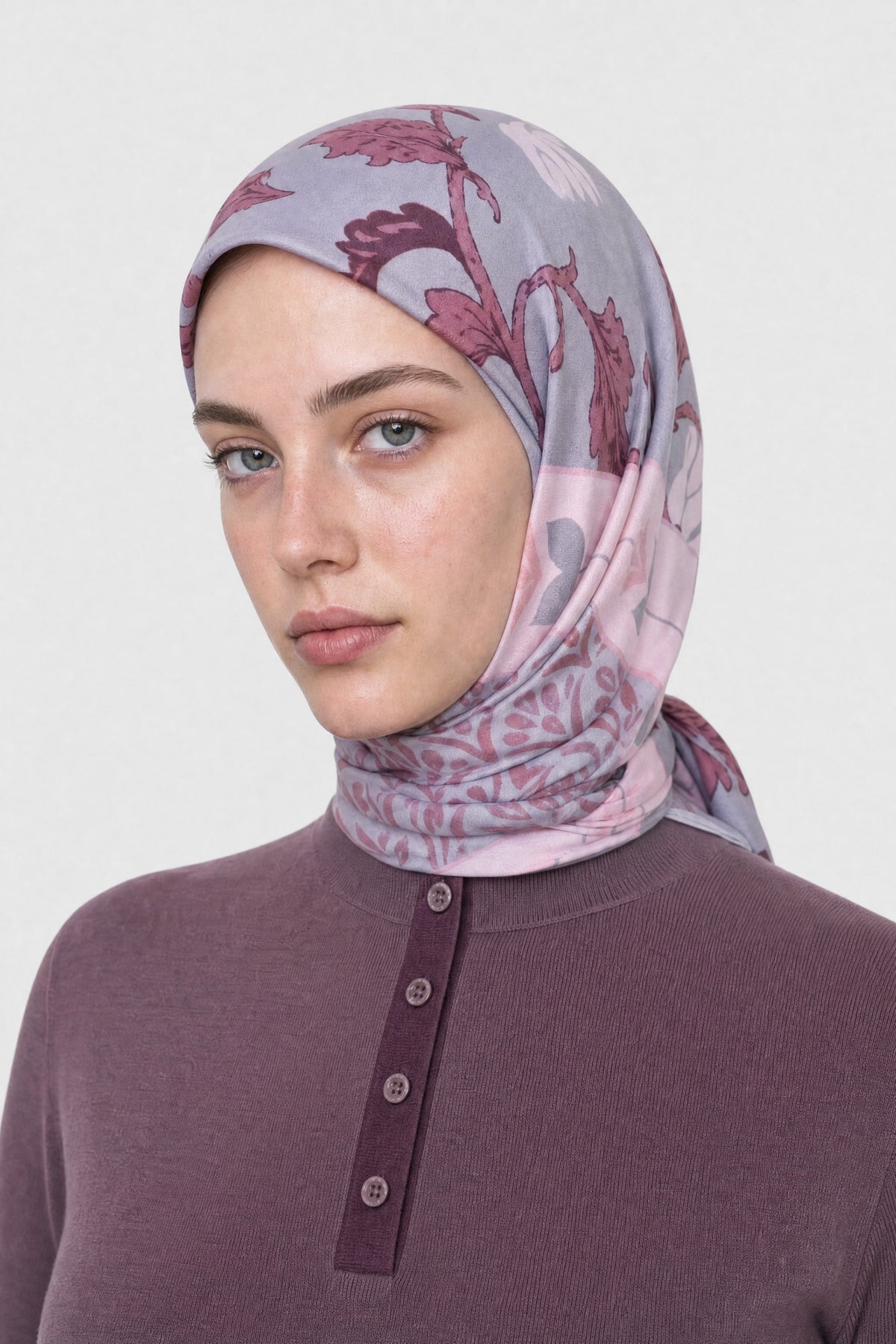 Veil Desen Organik Eşarp - Pembe