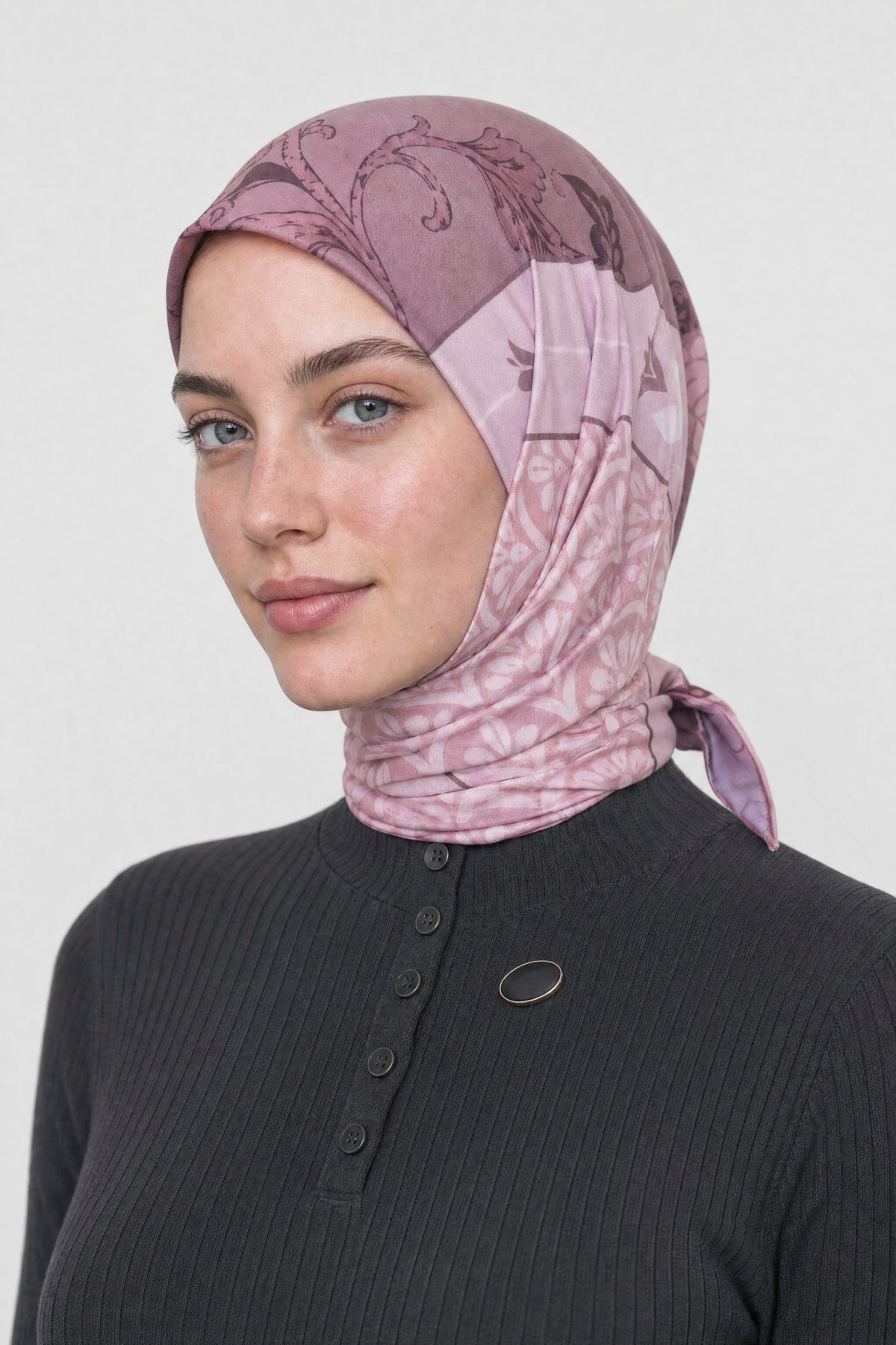 Veil Desen Organik Eşarp - Pudra