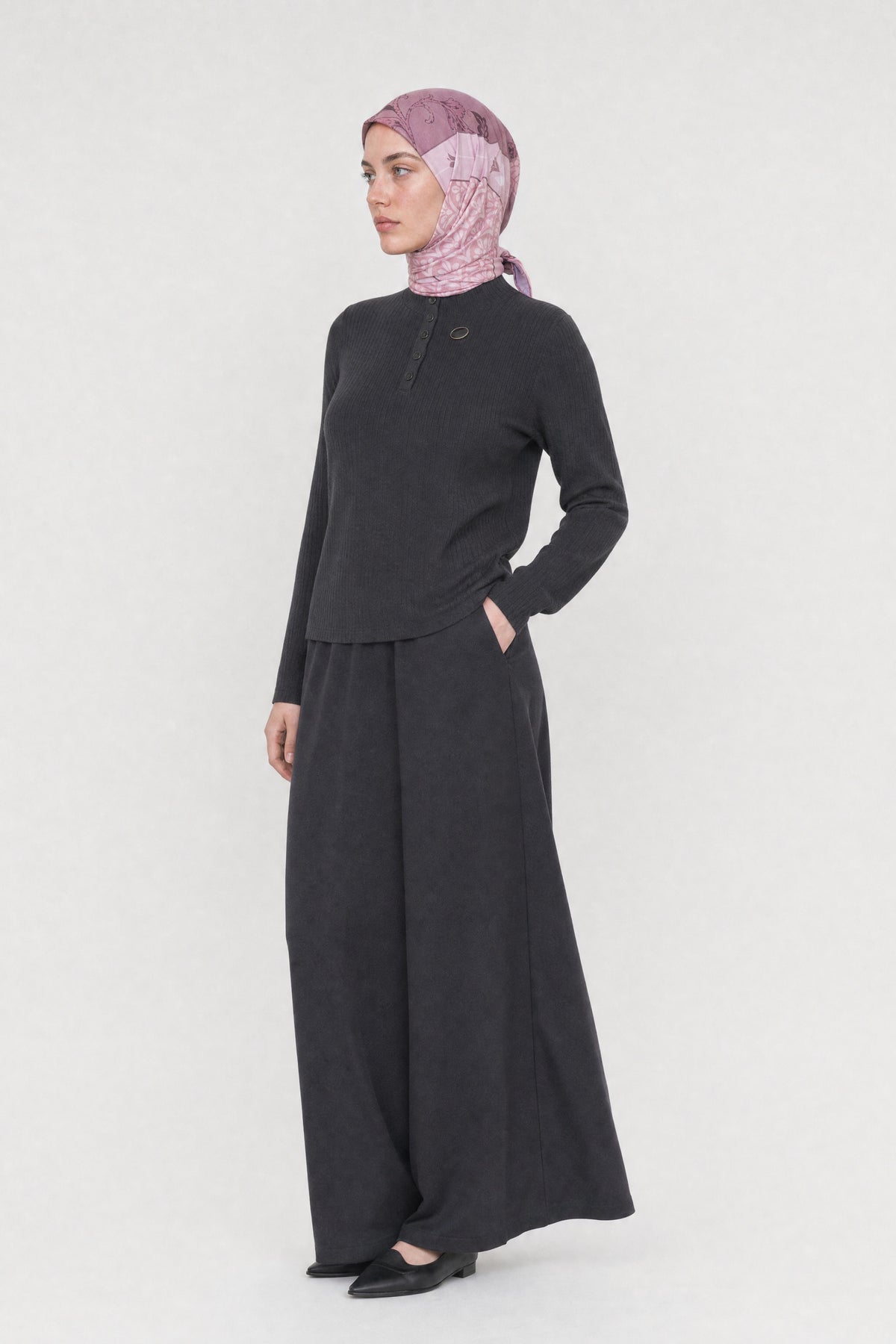 Veil Desen Organik Eşarp - Pudra