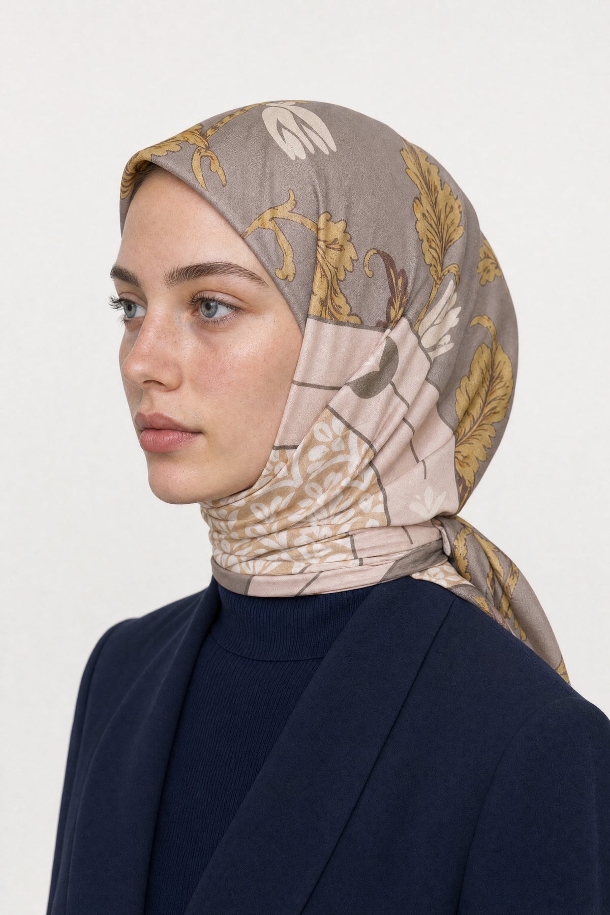 Veil Desen Organik Eşarp - Safran