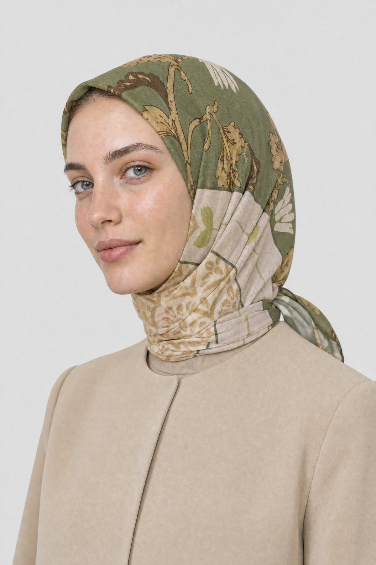 Veil Desen Organik Eşarp - Çağla