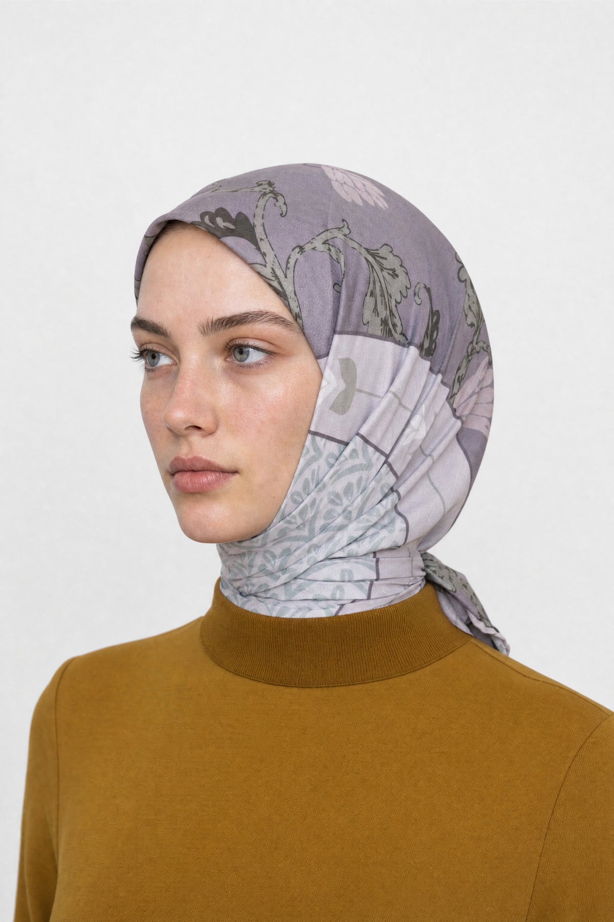 Veil Desen Organik Eşarp - Duman