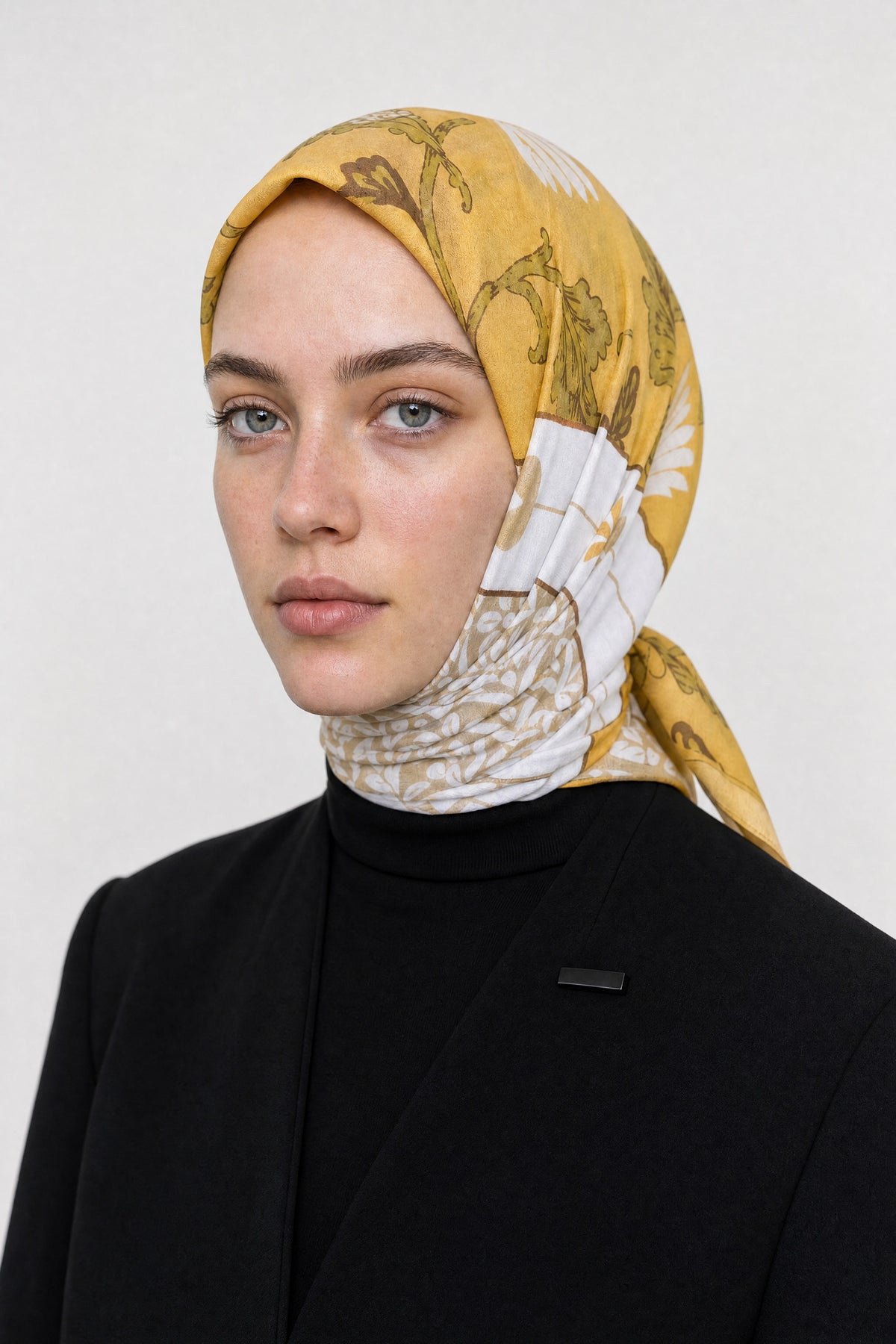 Veil Desen Organik Eşarp - Kayısı