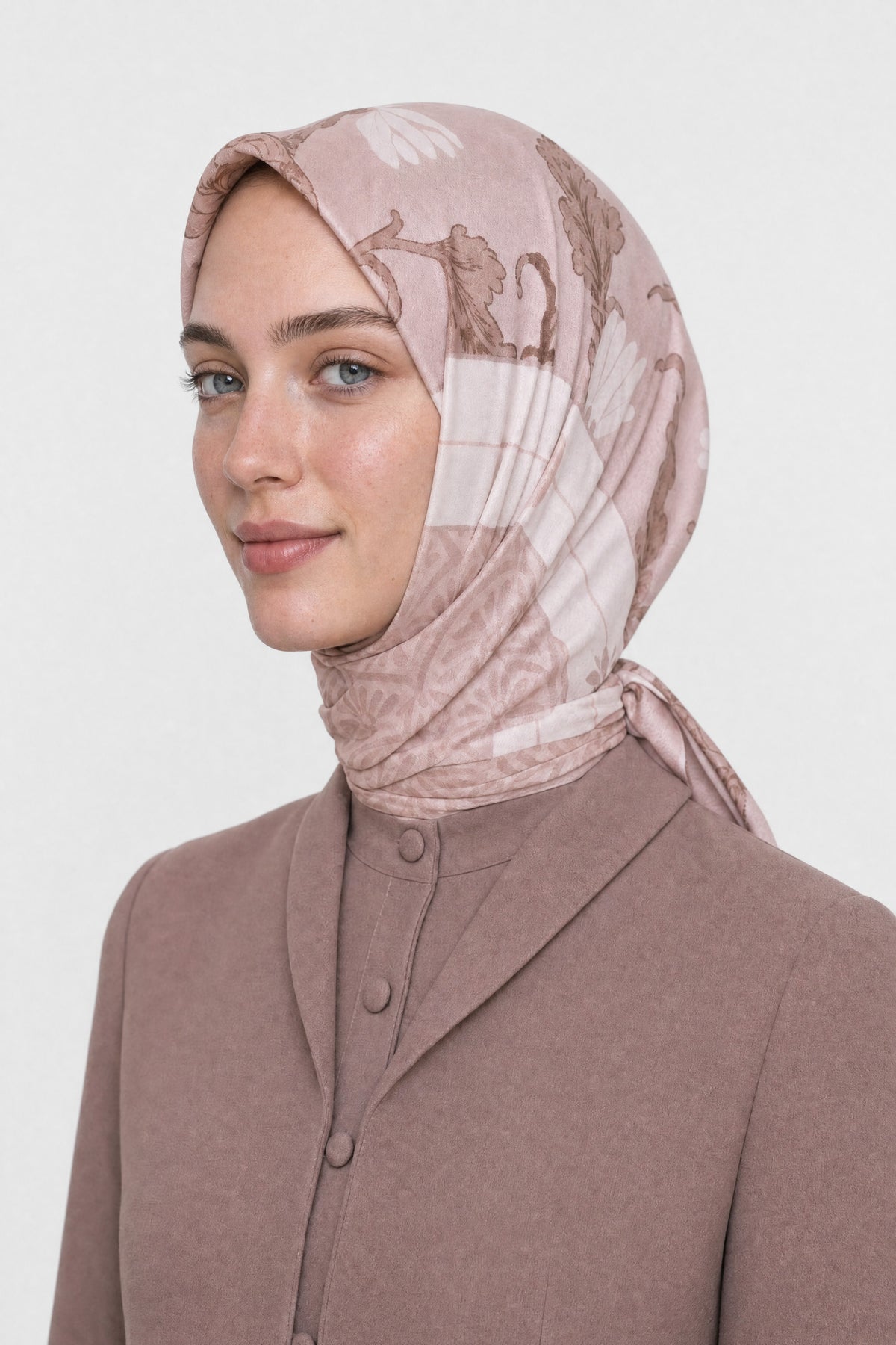 Veil Desen Organik Eşarp - Krem