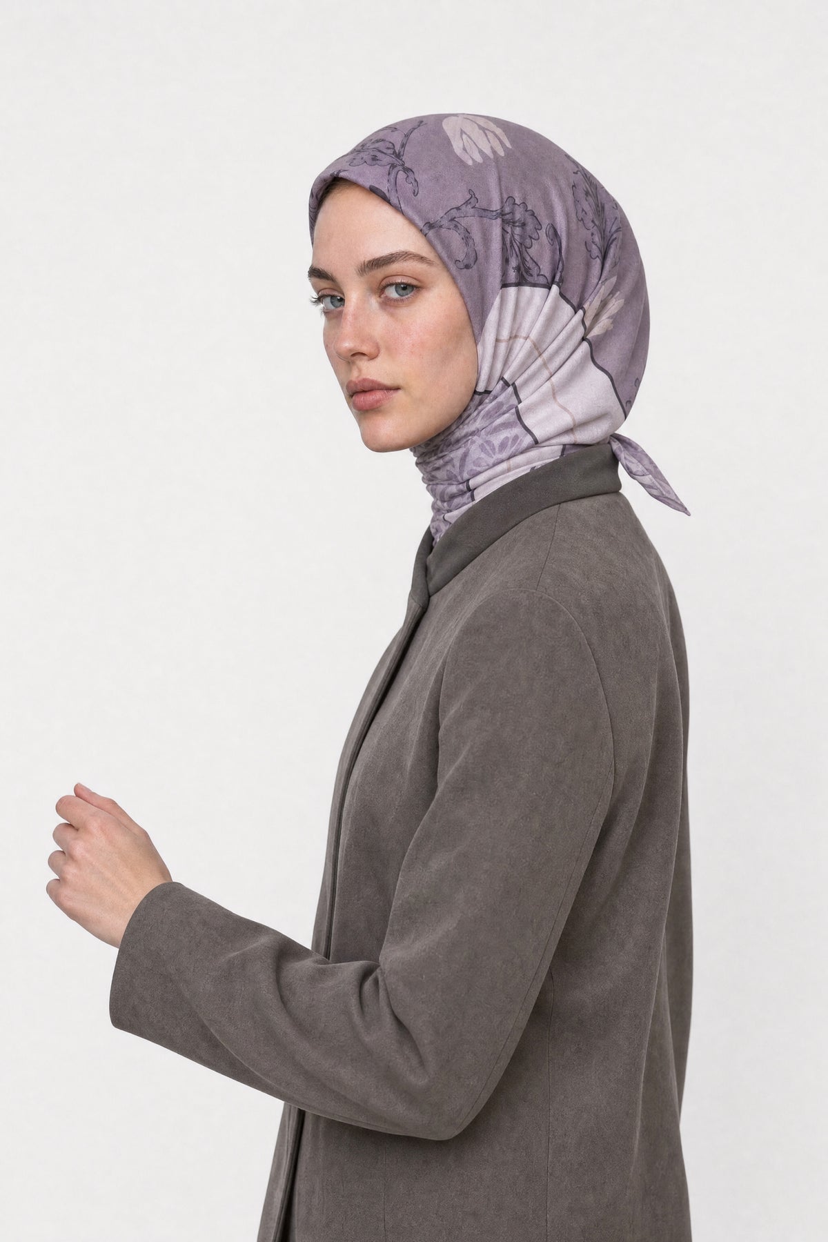 Veil Desen Organik Eşarp - Lavanta